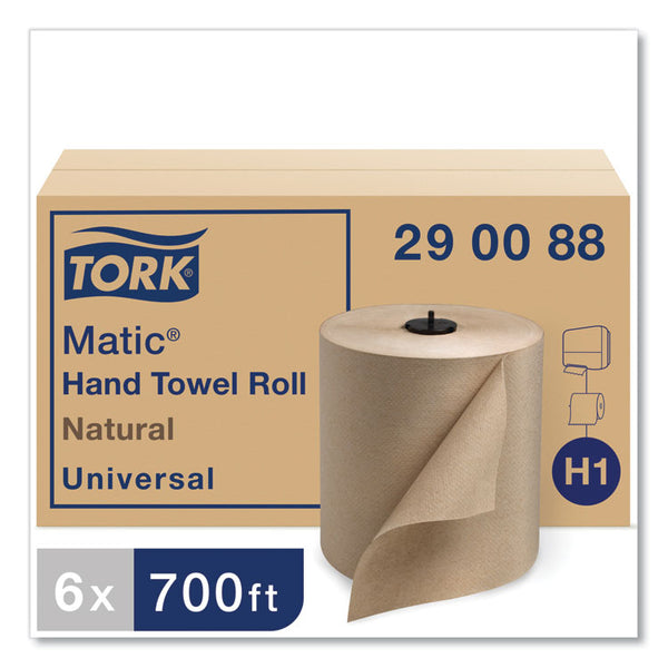 Tork® Matic Hardwound Roll Towel, 1-Ply, 7.7" x 700 ft, Natural, 857/Roll, 6 Rolls/Carton (TRK290088)