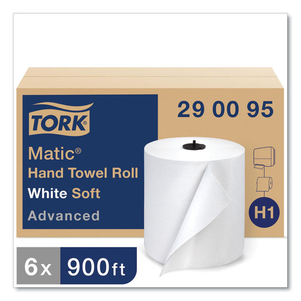Tork® Advanced Matic Hand Towel Roll, 1-Ply, 7.7" x 900 ft, White, 6 Rolls/Carton (TRK290095)