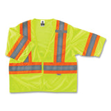 ergodyne® GloWear 8330Z Class 3 Two-Tone Zipper Vest, Polyester, 2X-Large/3X-Large, Lime, Ships in 1-3 Business Days (EGO22187) Each