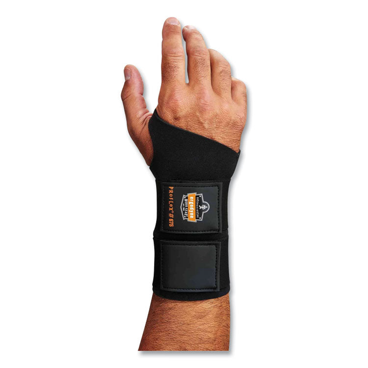 ergodyne® ProFlex 675 Ambidextrous Double Strap Wrist Support, Medium, Fits Left/Right Hand, Black, Ships in 1-3 Business Days (EGO16623) Each