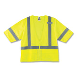 ergodyne® GloWear 8320Z Class 3 Standard Zipper Vest, Polyester, Small/Medium, Lime, Ships in 1-3 Business Days (EGO22123) Each