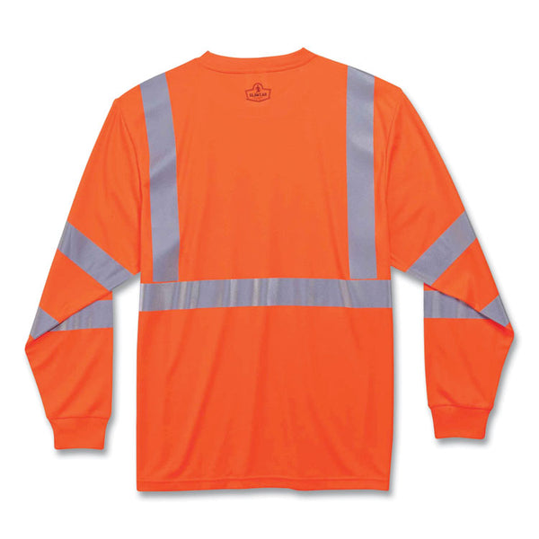 ergodyne® GloWear 8391 Class 3 Hi-Vis Long Sleeve Shirt, Polyester, Orange, X-Large, Ships in 1-3 Business Days (EGO21715) Each