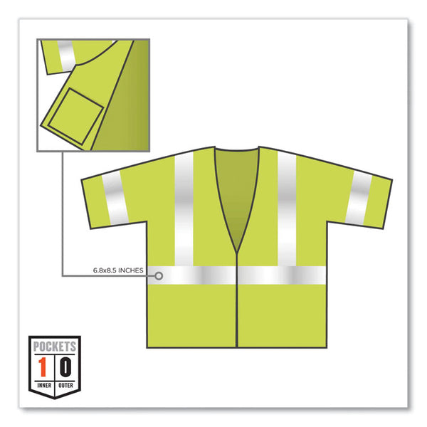 ergodyne® GloWear 8310HL Class 3 Economy Hook and Loop Vest, Polyester, 4X-Large/5X-Large, Lime, Ships in 1-3 Business Days (EGO22029) Each