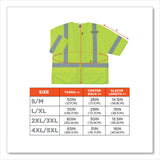 ergodyne® GloWear 8320Z Class 3 Standard Zipper Vest, Polyester, Small/Medium, Lime, Ships in 1-3 Business Days (EGO22123) Each