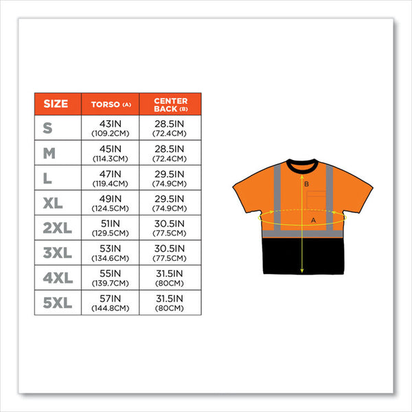 ergodyne® GloWear 8289BK Class 2 Hi-Vis T-Shirt with Black Bottom, 2X-Large, Orange, Ships in 1-3 Business Days (EGO22516) Each