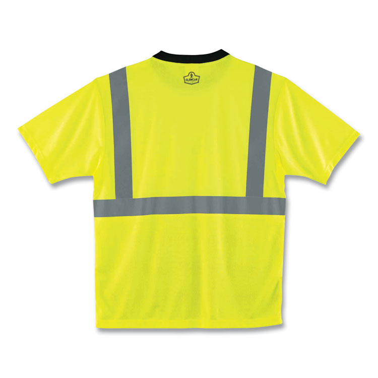 ergodyne® GloWear 8289BK Class 2 Hi-Vis T-Shirt with Black Bottom, 5X-Large, Lime, Ships in 1-3 Business Days (EGO22509) Each