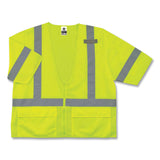 ergodyne® GloWear 8320Z Class 3 Standard Zipper Vest, Polyester, 2X-Large/3X-Large, Lime, Ships in 1-3 Business Days (EGO22127) Each