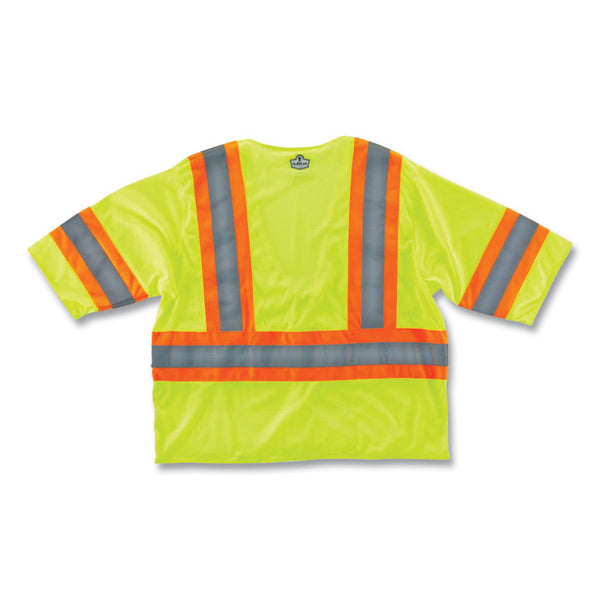 ergodyne® GloWear 8330Z Class 3 Two-Tone Zipper Vest, Polyester, 4X-Large/5X-Large, Lime, Ships in 1-3 Business Days (EGO22189) Each