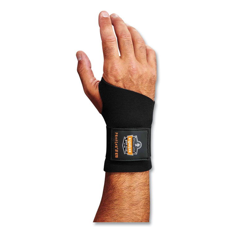 ergodyne® ProFlex 670 Ambidextrous Single Strap Wrist Support, Large, Fits Left/Right Hand, Black, Ships in 1-3 Business Days (EGO16614) Each