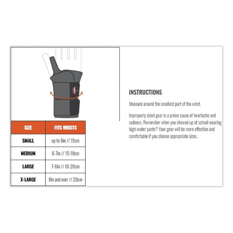 ergodyne® ProFlex 670 Ambidextrous Single Strap Wrist Support, Small, Fits Left Hand/Right Hand, Black, Ships in 1-3 Business Days (EGO16612) Each