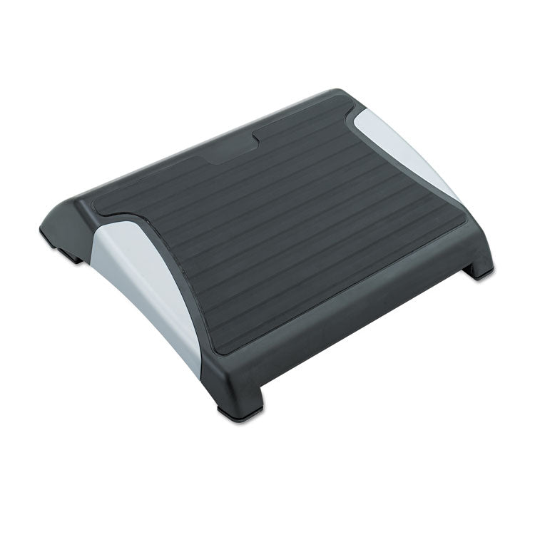 Safco® Restease Adjustable Footrest, 15.5w x 13.75d x 3.25 to 5h, Black/Silver (SAF2120BL) Each