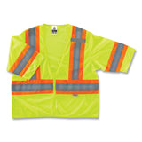 ergodyne® GloWear 8330Z Class 3 Two-Tone Zipper Vest, Polyester, 4X-Large/5X-Large, Lime, Ships in 1-3 Business Days (EGO22189) Each
