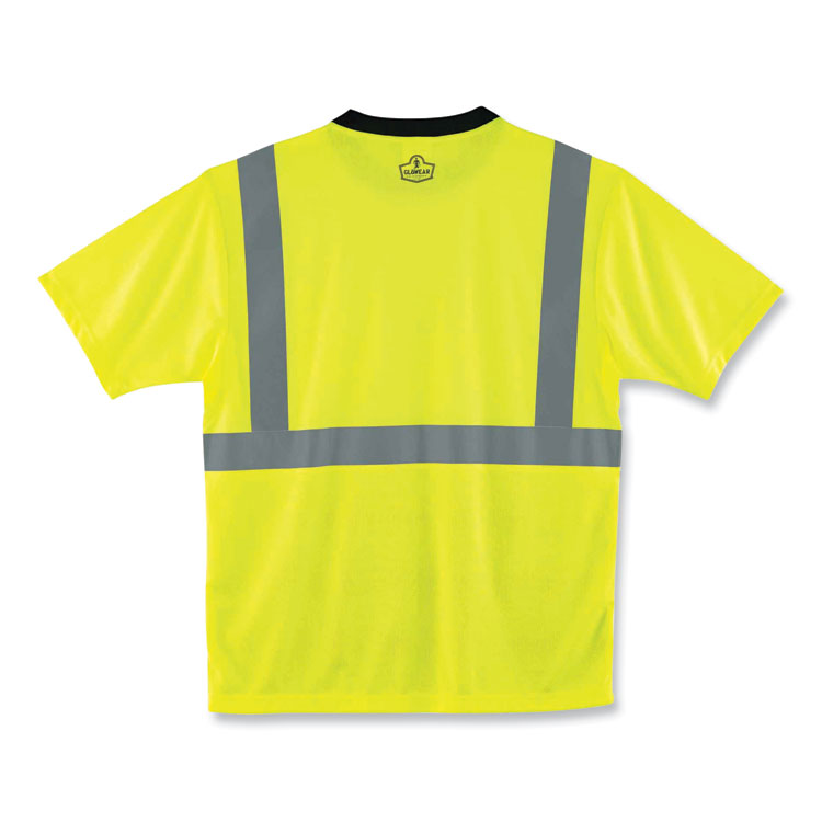 ergodyne® GloWear 8289BK Class 2 Hi-Vis T-Shirt with Black Bottom, 4X-Large, Lime, Ships in 1-3 Business Days (EGO22508) Each