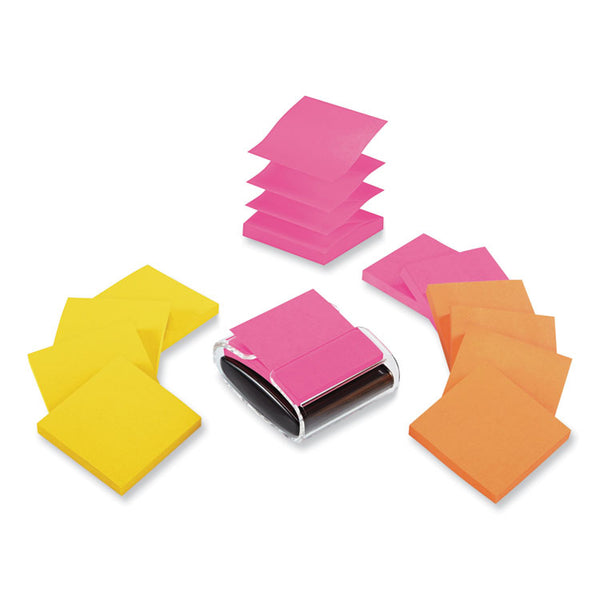 Post-it® Pop-up Notes Super Sticky Pop-up Dispenser Value Pack, For 3 x 3 Pads, Black/Clear, Includes (12) Rio de Janeiro Super Sticky Pop-up Pad (MMMR33012WDVA)