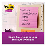 Post-it® Pop-up Notes Super Sticky Pop-up Notes Refill, Note Ruled, 4" x 4", Neon Pink, 90 Sheets/Pad, 5 Pads/Pack (MMMR440NPSS) Pack of 5