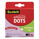 Scotch Mounting Adhesive Dots, 0.3" dia, Transparent, 300/Pack (MMM70005077485) Box of 300