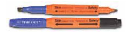 Time Out® 4-in-1™ Skin Marking Kit with Sleeve Gentian Violet-Free / Permanent Black Ink Sterile Triangular Barrel Dual Tip, Regular / Chiseled Tip (724288_BX) 25/BX