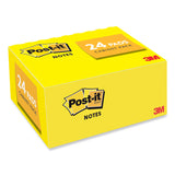 Post-it® Notes Original Pads in Canary Yellow, Value Pack, 1.38" x 1.88", 100 Sheets/Pad, 24 Pads/Pack (MMM65324VAD)