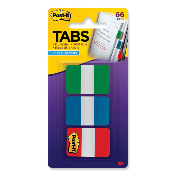 Post-it® Tabs 1" Plain Solid Color Tabs, 1/5-Cut, Assorted Colors, 1" Wide, 66/Pack (MMM686GBR) Pack of 66