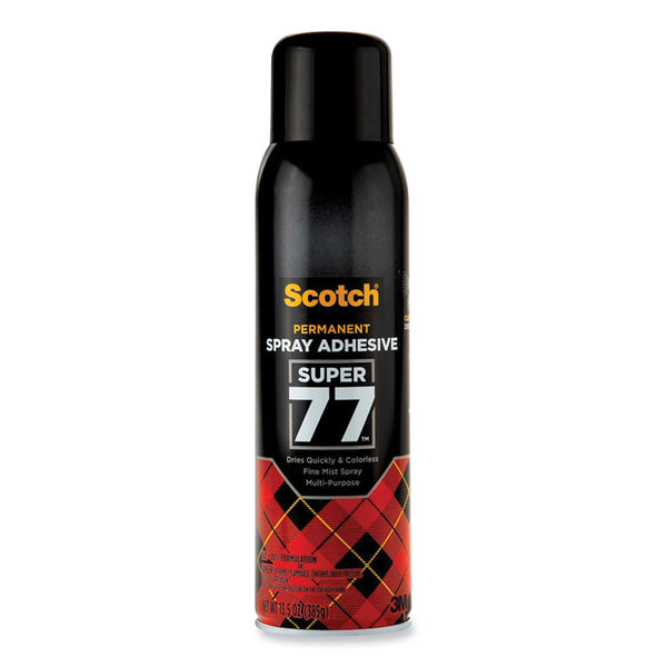 Scotch® Super 77 Multipurpose Spray Adhesive, 13.57 oz, Dries Clear (MMM77)