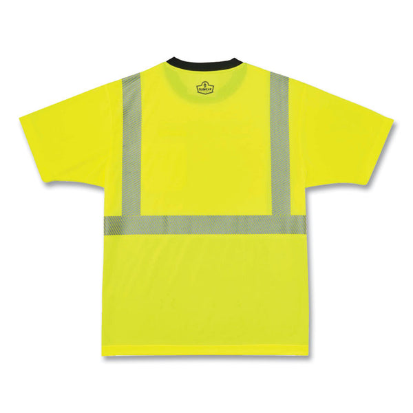 ergodyne® GloWear 8280BK Class 2 Performance T-Shirt with Black Bottom, Polyester, Small, Lime, Ships in 1-3 Business Days (EGO22532) Each