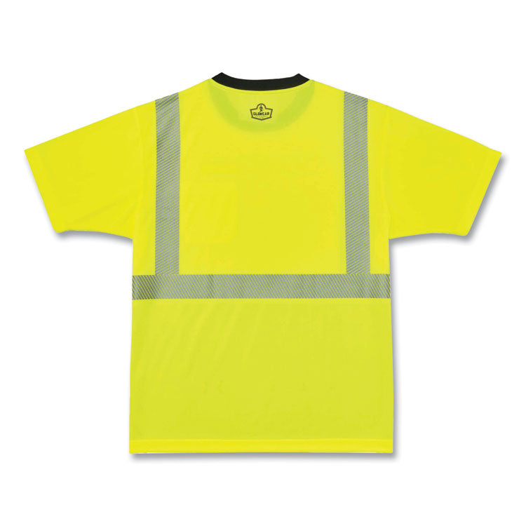 ergodyne® GloWear 8280BK Class 2 Performance T-Shirt with Black Bottom, Polyester, Small, Lime, Ships in 1-3 Business Days (EGO22532) Each
