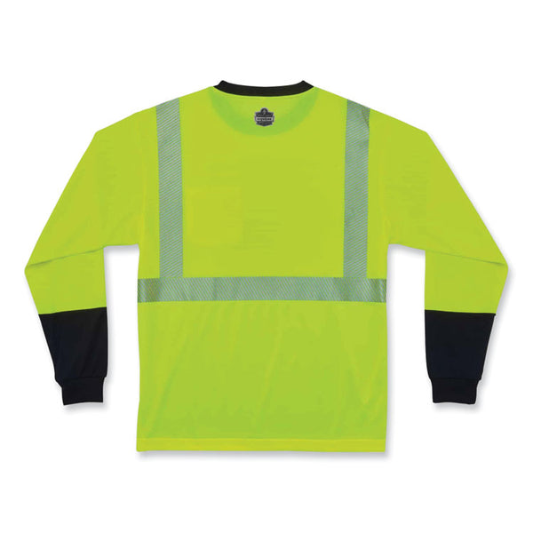 ergodyne® GloWear 8281BK Class 2 Long Sleeve Shirt with Black Bottom, Polyester, 2X-Large, Lime, Ships in 1-3 Business Days (EGO22636) Each