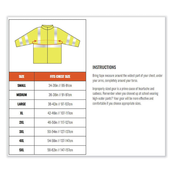 ergodyne® GloWear 8386 Class 3 Hi-Vis Outer Shell Jacket, Polyester, Large, Orange, Ships in 1-3 Business Days (EGO25464) Each