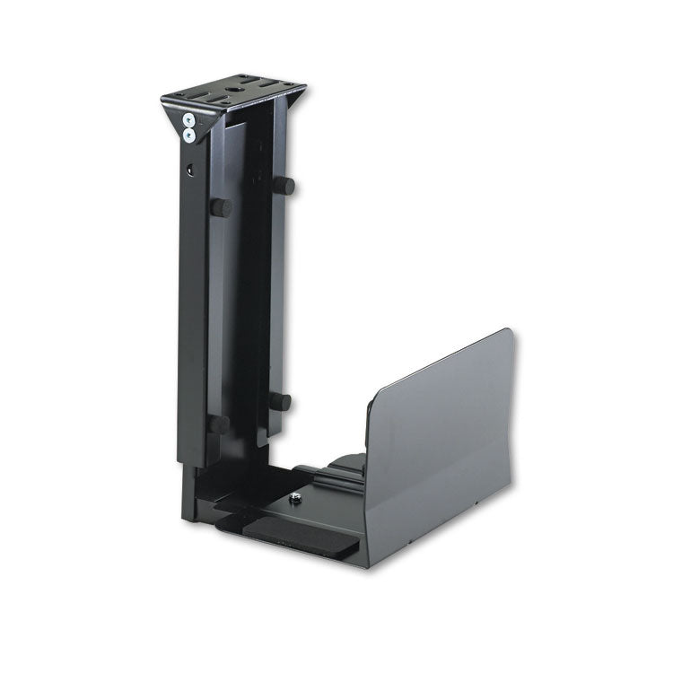 Safco® Ergo-Comfort Fixed-Mount Under Desk CPU Holder, Supports 60 lb, 7w x 9.5d x 14h, Black (SAF2176) Each