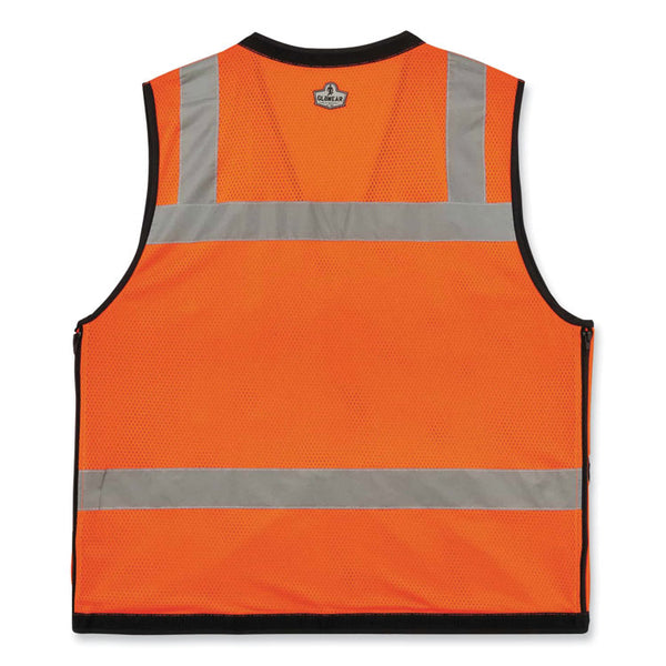 ergodyne® GloWear 8253HDZ Class 2 Heavy-Duty Mesh Surveyors Vest, Polyester, 4X-Large/5X-Large, Orange, Ships in 1-3 Business Days (EGO23319) Each