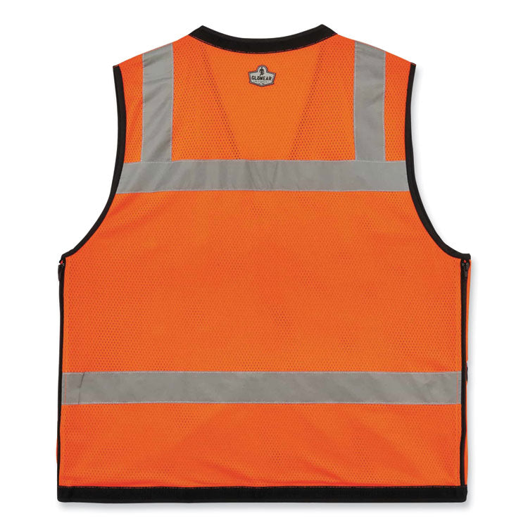 ergodyne® GloWear 8253HDZ Class 2 Heavy-Duty Mesh Surveyors Vest, Polyester, 4X-Large/5X-Large, Orange, Ships in 1-3 Business Days (EGO23319) Each