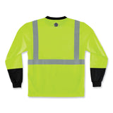ergodyne® GloWear 8291BK Type R Class 2 Black Front Long Sleeve T-Shirt, Polyester, 5X-Large, Lime, Ships in 1-3 Business Days (EGO22709) Each
