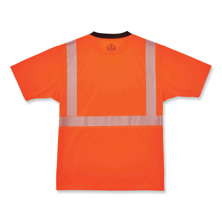 ergodyne® GloWear 8280BK Class 2 Performance T-Shirt with Black Bottom, Polyester, Large, Orange, Ships in 1-3 Business Days (EGO22584) Each