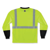 ergodyne® GloWear 8291BK Type R Class 2 Black Front Long Sleeve T-Shirt, Polyester, 4X-Large, Lime, Ships in 1-3 Business Days (EGO22708) Each