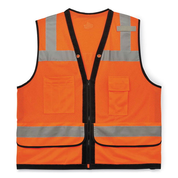 ergodyne® GloWear 8253HDZ Class 2 Heavy-Duty Mesh Surveyors Vest, Polyester, Small/Medium, Orange, Ships in 1-3 Business Days (EGO23313) Each