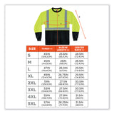ergodyne® GloWear 8291BK Type R Class 2 Black Front Long Sleeve T-Shirt, Polyester, Large, Lime, Ships in 1-3 Business Days (EGO22704) Each
