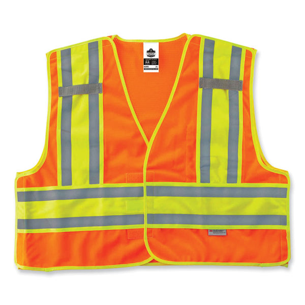 ergodyne® GloWear 8245PSV Class 2 Public Safety Vest, Polyester, Large/X-Large, Orange, Ships in 1-3 Business Days (EGO23385) Each