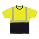 ergodyne® GloWear 8280BK Class 2 Performance T-Shirt with Black Bottom, Polyester, 4X-Large, Lime, Ships in 1-3 Business Days (EGO22538) Each