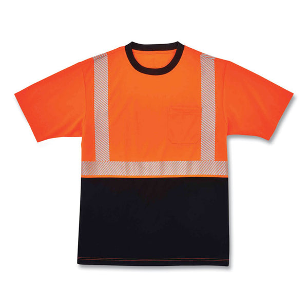 ergodyne® GloWear 8280BK Class 2 Performance T-Shirt with Black Bottom, Polyester, 3X-Large, Orange, Ships in 1-3 Business Days (EGO22587) Each