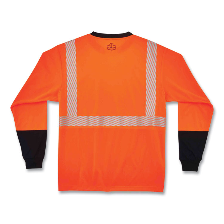 ergodyne® GloWear 8281BK Class 2 Long Sleeve Shirt with Black Bottom, Polyester, Medium, Orange, Ships in 1-3 Business Days (EGO22683) Each