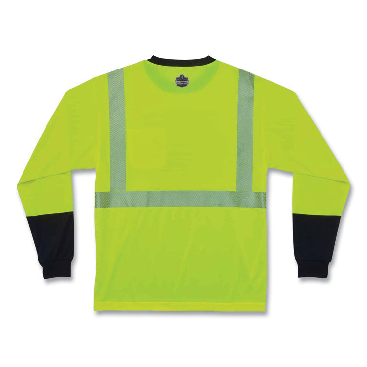 ergodyne® GloWear 8281BK Class 2 Long Sleeve Shirt with Black Bottom, Polyester, Medium, Lime, Ships in 1-3 Business Days (EGO22633) Each