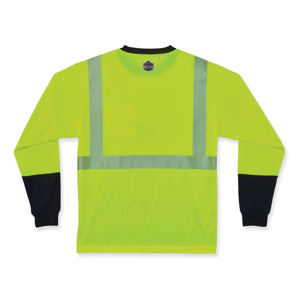 ergodyne® GloWear 8281BK Class 2 Long Sleeve Shirt with Black Bottom, Polyester, Large, Lime, Ships in 1-3 Business Days (EGO22634) Each