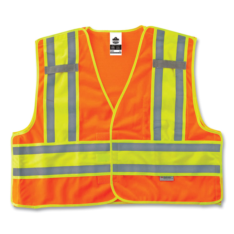 ergodyne® GloWear 8245PSV Class 2 Public Safety Vest, Polyester, 6X-Large/7X-Large, Orange, Ships in 1-3 Business Days (EGO23390) Each