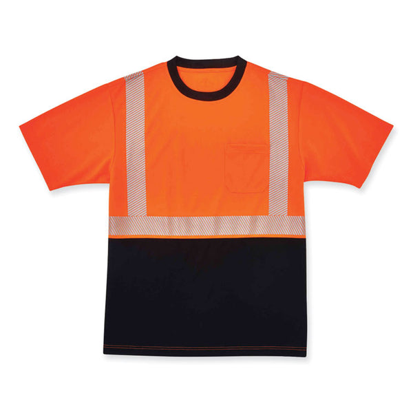 ergodyne® GloWear 8280BK Class 2 Performance T-Shirt with Black Bottom, Polyester, Large, Orange, Ships in 1-3 Business Days (EGO22584) Each