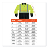 ergodyne® GloWear 8291BK Type R Class 2 Black Front Long Sleeve T-Shirt, Polyester, Medium, Lime, Ships in 1-3 Business Days (EGO22703) Each