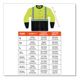 ergodyne® GloWear 8291BK Type R Class 2 Black Front Long Sleeve T-Shirt, Polyester, 3X-Large, Lime, Ships in 1-3 Business Days (EGO22707) Each