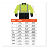 ergodyne® GloWear 8291BK Type R Class 2 Black Front Long Sleeve T-Shirt, Polyester, 5X-Large, Lime, Ships in 1-3 Business Days (EGO22709) Each