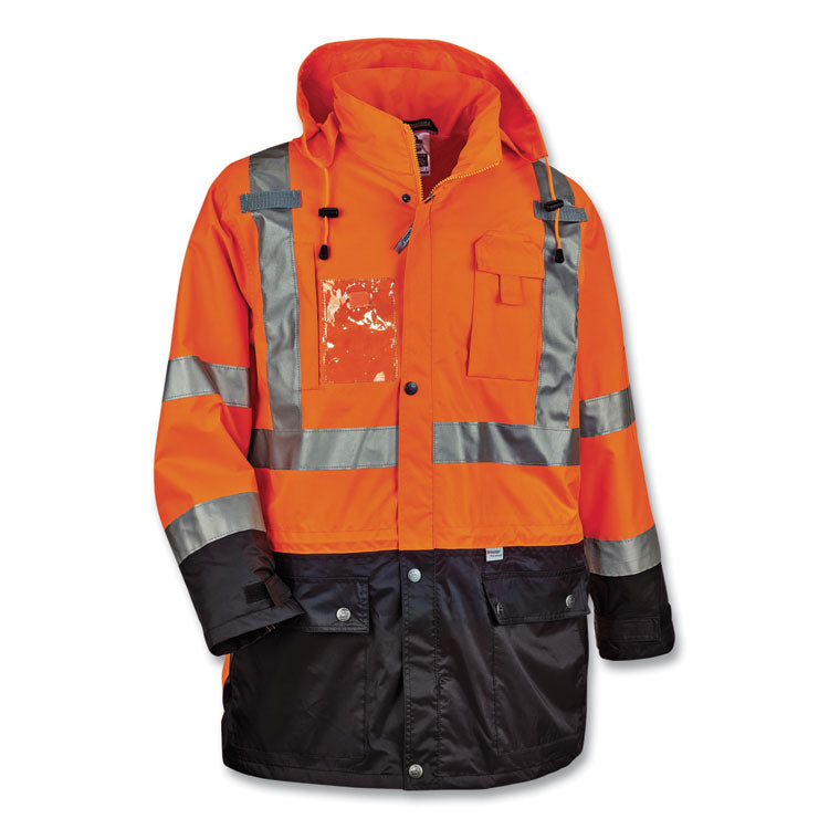 ergodyne® GloWear 8386 Class 3 Hi-Vis Outer Shell Jacket, Polyester, 2X-Large, Orange, Ships in 1-3 Business Days (EGO25466) Each