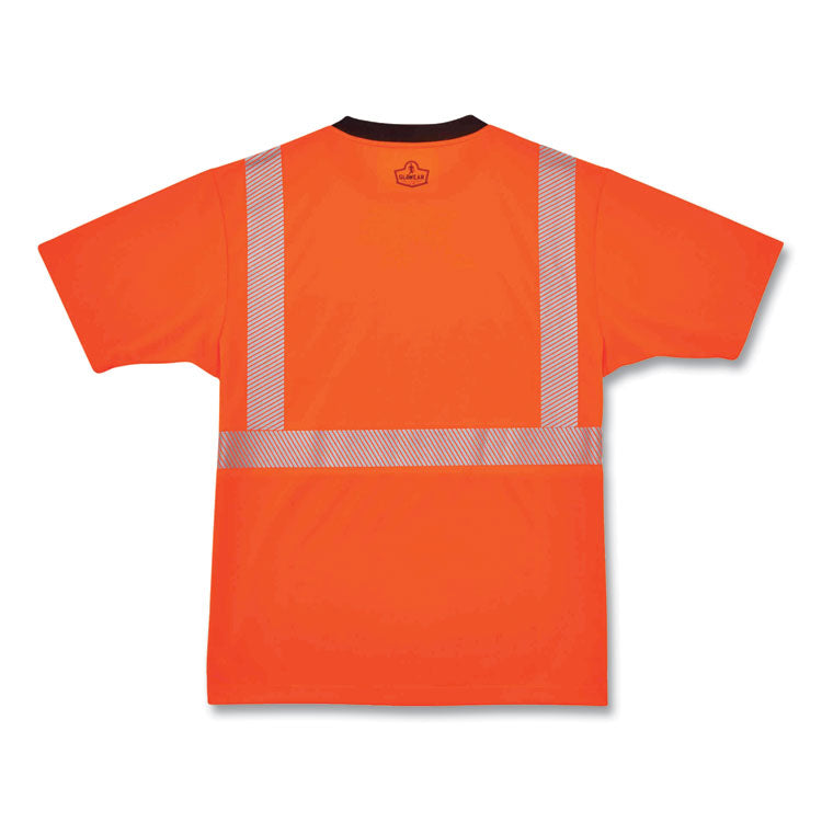 ergodyne® GloWear 8280BK Class 2 Performance T-Shirt with Black Bottom, Polyester, 5X-Large, Orange, Ships in 1-3 Business Days (EGO22589) Each