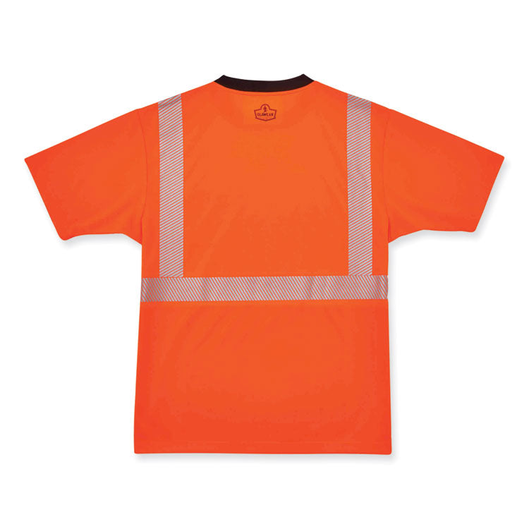 ergodyne® GloWear 8280BK Class 2 Performance T-Shirt with Black Bottom, Polyester, 4X-Large, Orange, Ships in 1-3 Business Days (EGO22588) Each